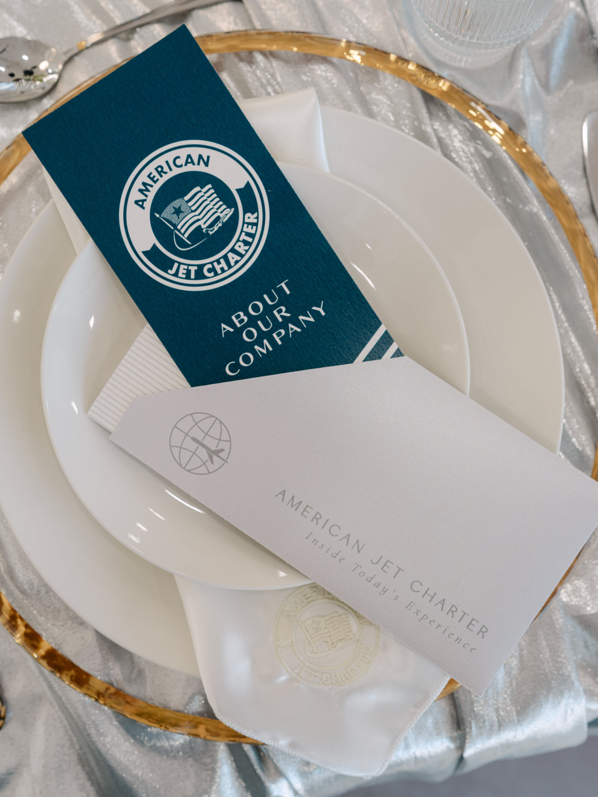 Corporate Event dinner plate set up for attendee.