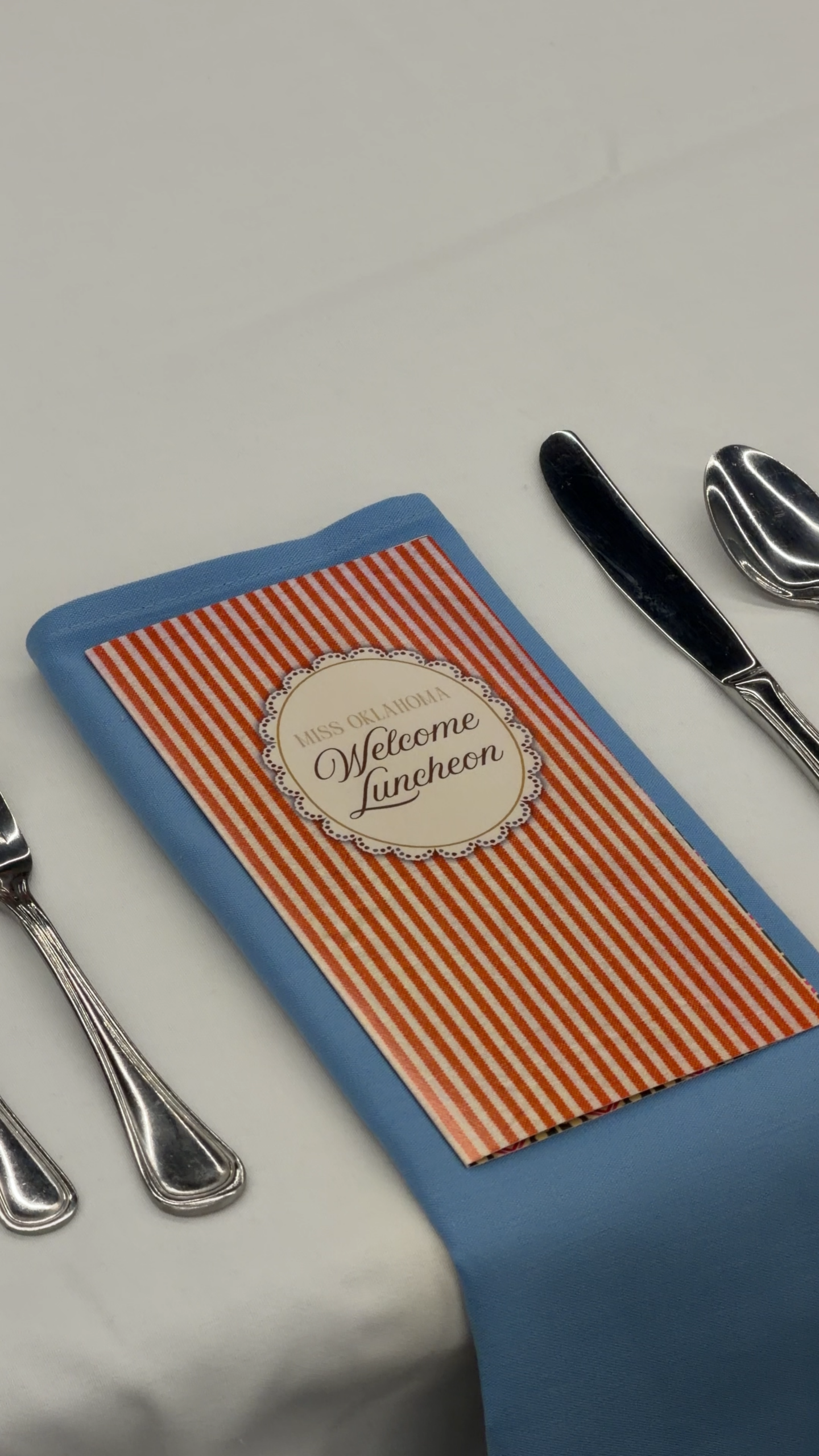 Miss Oklahoma luncheon table setting by Cultivate Event Planning in Oklahoma City.